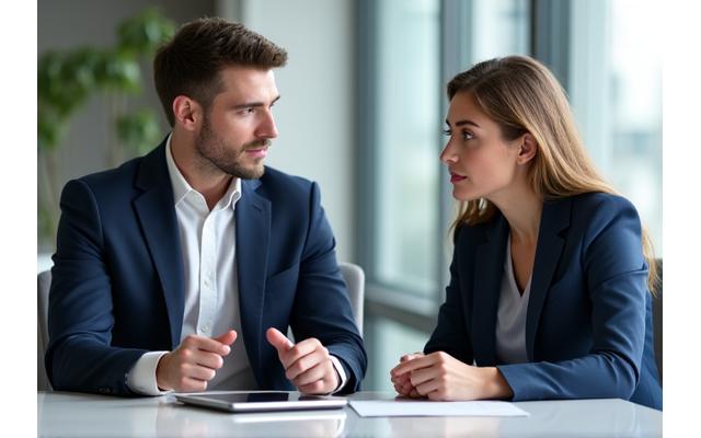 Asesor financiero de Guidara Inversiones discutiendo con un cliente