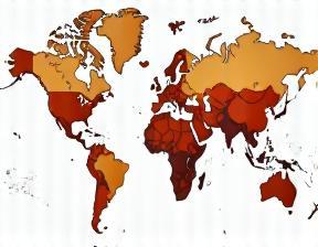 Mapa mundial con flujos de inversión