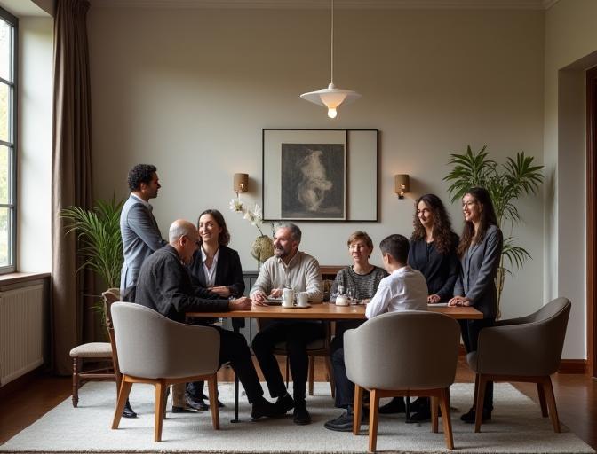 Imagen de un Family Office, con varias generaciones reunidas