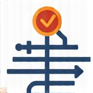 Gráfico con flechas y marcas de verificación, simbolizando auditoría de seguridad
