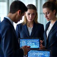Equipo de profesionales en formación sobre seguridad de datos